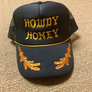 Howdy Honey Black & Yellow Trucker Hat By Charlie Southern Adjustable Mesh Back